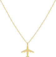 Layered Necklace for Women, 14k Gold Plated Layering Herringbone Necklace Double Layer Snake Chain Necklace Set Gold Chunky Thick Chain Choker Necklace Gifts for Women - Airplane Pendant-GD