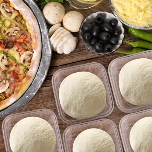 NALACAL Pizza Dough Proofing Box, Set of 12 Large Stackable Dough, with Sealing Lids Bread Dough Container Pizza Dough with Covers Food Storage Container for Home Kitchen Camping - 5.3” x 5.3” x 3.5”