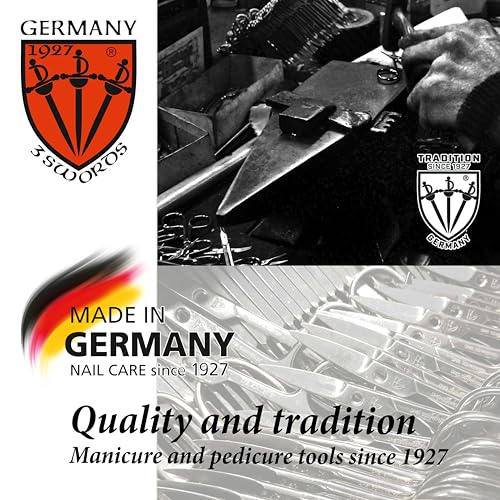 3 Swords Germany - brand quality 6 piece manicure pedicure kit set - stainless steel nail care tools - Made in Solingen Germany (500)