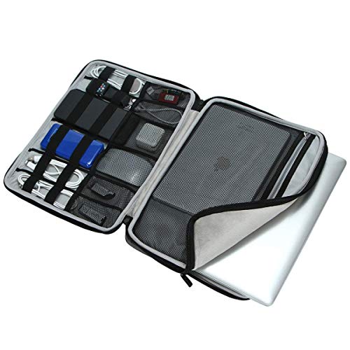 iCozzier Handle Laptop Briefcase Shoulder Bag Electronic Accessories Organizer Messenger Carrying Case Laptop Sleeve Protective Bag