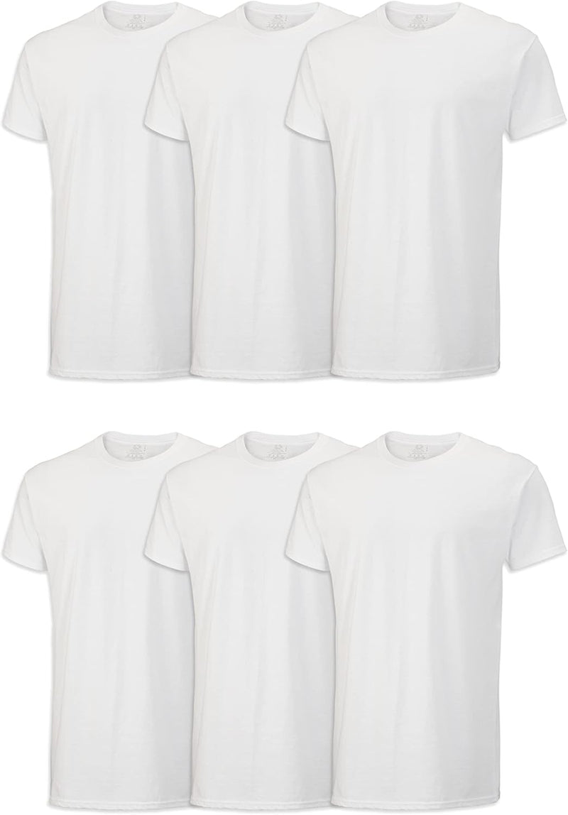 mens Stay Tucked Crew T-shirt T-Shirt - Regular - 6 Pack - White