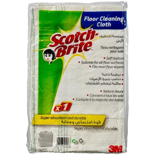 Scotch-brite Floor Cleaning Cloth, 1 unit/pack | Cotton| soft texture | Multi-Purpose | Efficient and effective cleaning cloth | Remove dust and dirt | Cleaning cloth | Sponge cloth