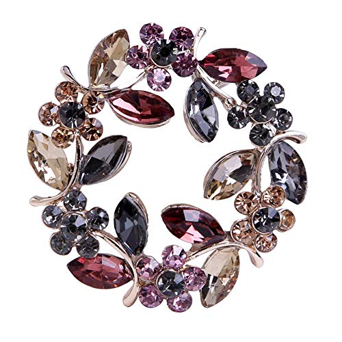 Colours Crystal Brooch Pins Rhinestone Brooches Jewelry Gift for Women Girls