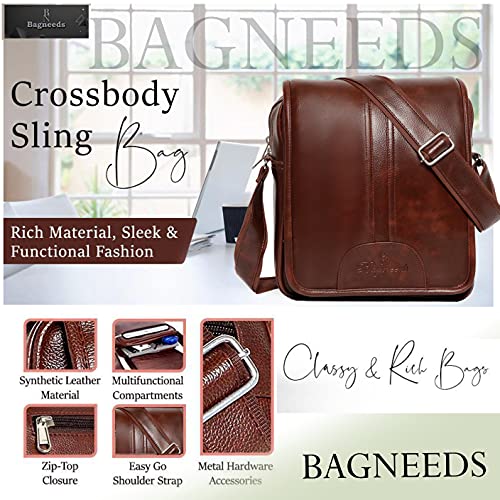 Bagneeds Casual Crossbody Synthetic Leather Men Sling Bag