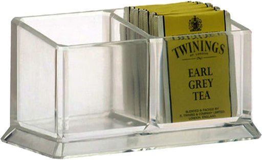 Acrylic Tea Bags Holder Coffee Sugar Bag Case Guest Room Storage Boxes - Holder for Tea Bags, Small Packets, Sweeteners,Sugar Packet, Coffee, Condiment (L16.6W8.2H7.5cm) - L16.6*W8.2*H7.5cm