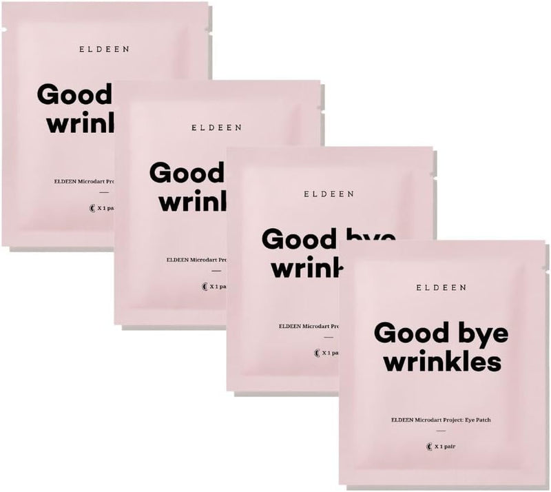 Eldeen Good Bye Wrinkles - Microdart Project: Eye Patch - The Ultimate Solution for Your Skin, reduce wrinkles, clear, 1 pair, Packages of 1, 4, and 8 (Package of 4)