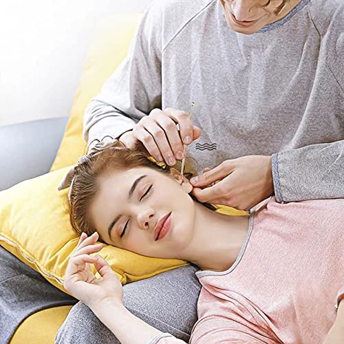 Voccos 2Pcs Ear Wax Removal, Earwax Remover, Ear Wax Removal Tool Professional Ear Cleaner Stainless Steel 360° Spiral Ear Cleaning Tool Ear Pick Spoon Ear Wax Removal Kit for Kids Adults (Rose Gold)