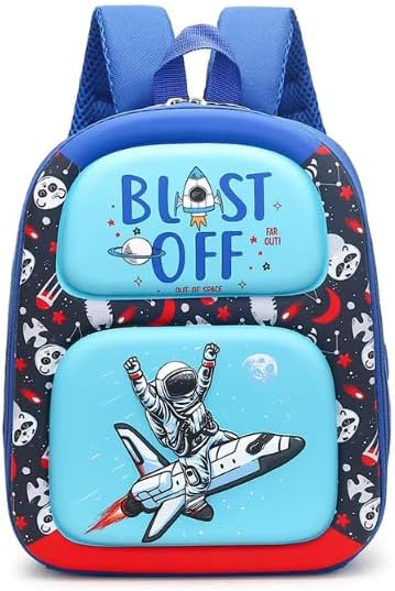 Kids Backpack for School Preschool Bag for Boys & Girls Toddler Kindergarten Backpack with Padded Straps, Multi-Pockets for Books, Stationery, Supplies & Toys - Space Explorer