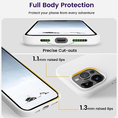 OTOFLY Designed for iPhone 14 Pro Max Case, Silicone Shockproof Slim Thin Phone Case for iPhone 14 Pro Max 6.7 inch (White)