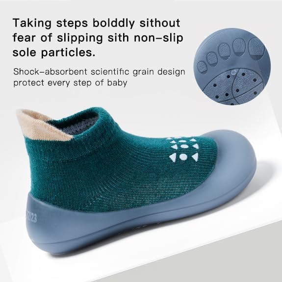 Bearbay Baby Sock Shoes Baby Walking Shoes Infant Non-Slip Breathable Slippers with Soft Rubber Sole Baby Boys Girls Sneakers