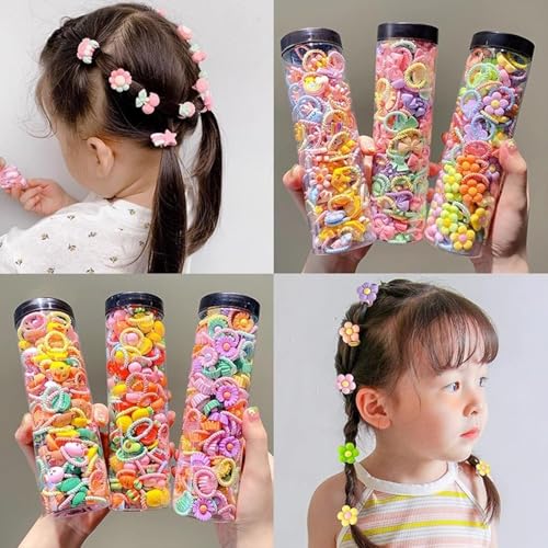 Lonimia Cute Butterfly Hair Ties for Girls, Little Girl Hair Accessories, 40 Pcs Elastic Hair Band Acrylic Cartoon Pattern Soft Not Damage Hair Practical Portable Hair band, Suitable for Daily Life