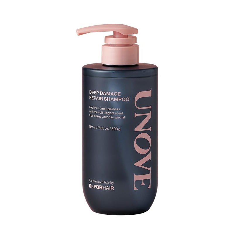 UNOVE Deep Damage Shampoo 500ml/16.91fl.oz | Nourishing Shampoo for Dry, Curly, and Color-Treated Hair | Keratin-PF Care for Softness and Shine | Deep Cleansing, Hydrating, and Oil Control