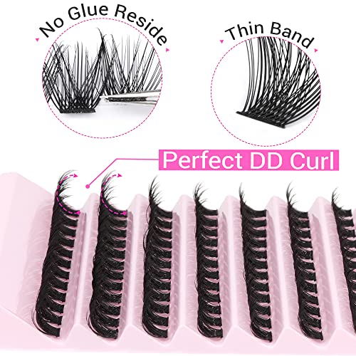Focipeysa Lash Clusters 120pcs Cluster Lashes 8-16mm Wispy Individual Lashes Extensions Natural Look Lashes D Curl Fluffy Cluster Lashes DIY Eyelash Extension , Black, A03 8mm-16mm