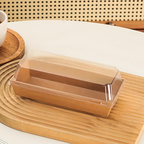 Tazweeq 20 Pack Charcuterie Boxes with Clear Lids, Disposable Paper Bakery Boxes, Food Containers to Go for Strawberries, Cupcakes, Pizza, Donuts, Party, Wedding, Outdoors and Home Use (19*8.5*6.5cm)