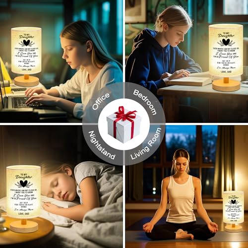 WSYEAR Daughter Gifts from Dad-Birthday Gifts for Daughter from Dad,Table Lamp Father to Daughter Gifts for Birthday Anniversary Wedding Gifts
