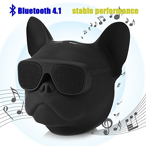 XUMIUZIY Portable Bluetooth Speaker, Bluetooth Bulldog Speaker, 10W Stereo Sound Music Player, Radio Function, French Bulldog Speaker for Phone, Computer, Tablet