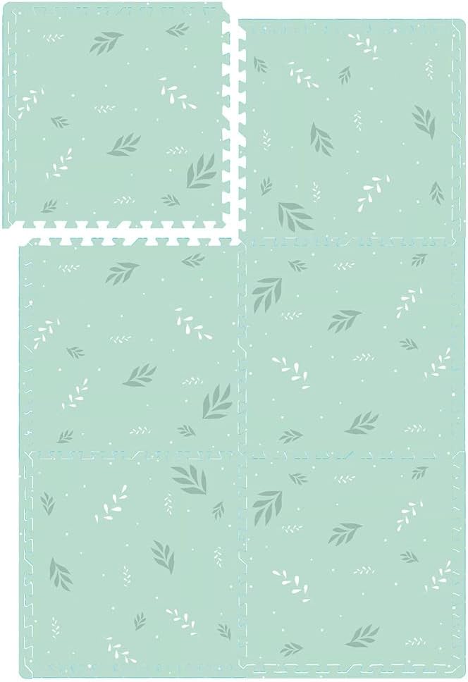 Bumble & Bird - Baby Play Mat - Motor Skills - Educational Mat - Non-Toxic EVA Foam - Waterproof - Easy to Clean - Easy to Store - 6pcs - 60cm x 60cm x 1.2cm - Leaves