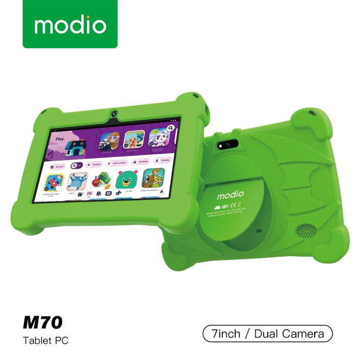 Modio M70 Kids Tablet, 7-inch HD Display, Dual Camera, Android 7.0, 8GB Storage, 3000mAh Battery, Multiple Languages Support (Pink)