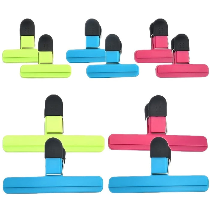 Beauenty 10PCS Seal Clips,Grocery Bag Snack Keeping Packages,Multiple Colors And Sizes,Large Chip Heavy Duty Food Clips For Kitchen Snacks Food Office Home Wardrobe Lifestyle Essentials(4 big 6 small)