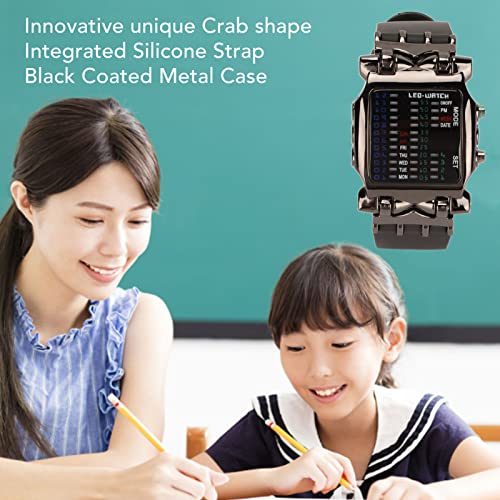 Jaerb LED Electronic Watch, Binary Watch Stylish Beautiful Colorful LED Digital Display for Big Boys