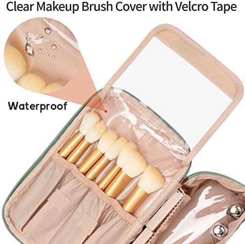 OCHEAL Makeup Bag, Portable Cosmetic Bag, Large Capacity Travel Makeup Case Organizer, Black Makeup Bags For Women Toiletry Bag for Girls Traveling With Handle and Divider