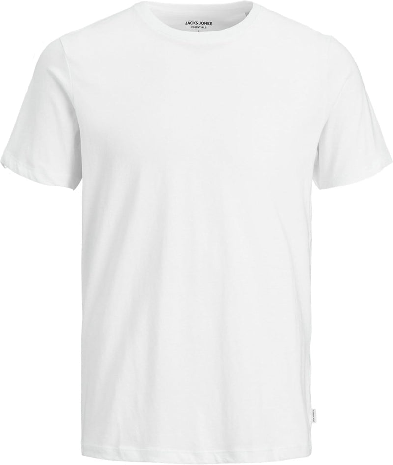 mens JJEORGANIC Basic Tee O-Neck T-Shirt (pack of 1) - White
