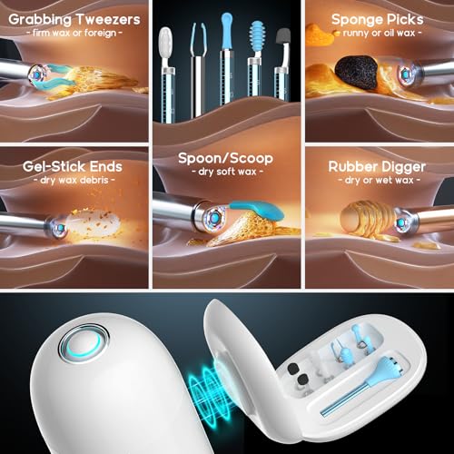 BEBIRD Home 30S Ear Care System - Ear Canal Cleaner with Flexible Scope FHD Camera, UVC LED Light, Visual Ear-Drops Dropper, Wax Removal Tweezers Tool to Clean Ear, 3 Set Cleaning Kits for Adult/Kids