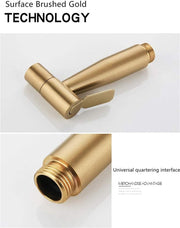 LOSCHEN LOSCHEN 1/2NPT Stainless Steel Bidet Sprayer kit for Toilet,Hand Held Sprayer Shattaf Toilet Attachment for Pet Bath/Personal Hygiene/Bathroom/Closestool,Easy to Install (Brushed Gold)