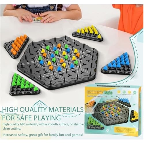 TABBOOT Chain Triangle Chess Game | Triggle game | Geometry Chain Chess Puzzle for 2-4 Players for Family Nights | Desktop Triangle Tactics Game Gift for Kids and Adults