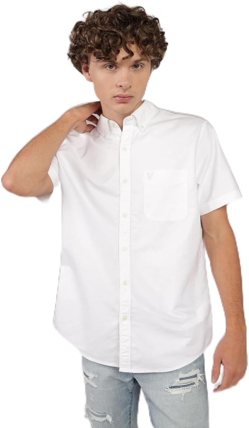 Mens Poolside Button-Up Shirt Modern - White