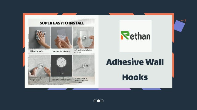 Rethan Adhesive Wall Hooks, 8pcs Heavy Duty Wall Hooks Self Adhesive Hook Strong Nail Transparent Screw Holder Self-Sticking Wall Hooks for Bathroom Kitchen Wall Hanging Ceiling, Screw Net Length 8mm