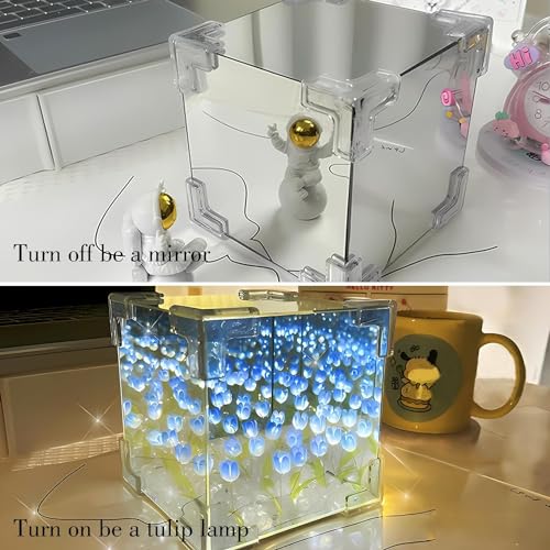 Excefore Tulip Flower Night Light, Handmade Flower Decoration Lamp, DIY Decoration Tulip Flower Night Light for Bedroom, Living Room, and Kids Room Atmosphere Decoration Desk Ornaments