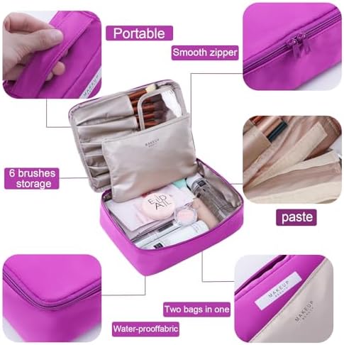 Queboom Travel Makeup Bag Cosmetic Bag Makeup Bag Toiletry bag for women and girls