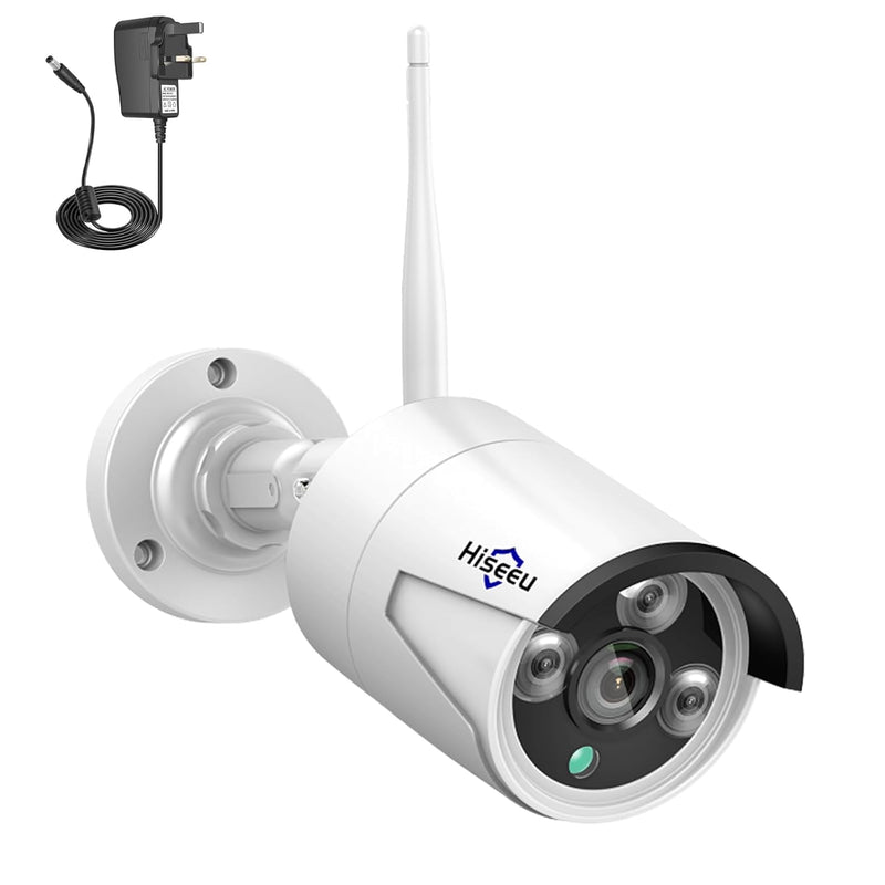 Hiseeu Camera Add on 5MP Outdoor Wireless Security Camera, Waterproof Outdoor Indoor 3.6mm Lens IR Cut Day & Night Vision with Power Adapter, Compatible 10CH Wireless Security System