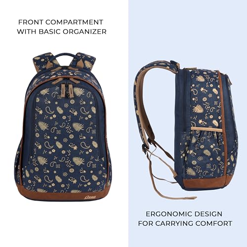 Gear Triumph Summer Print 26L Medium Water Resistant School Bag/College Bag/Daypack/Casual Backack for Girls/Boys/Men/Women (Blue-Beige)