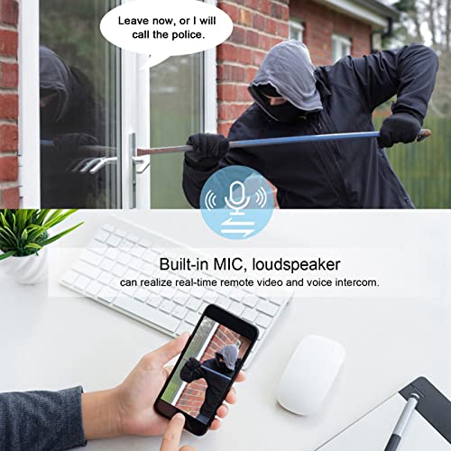 Bewinner 1080P Security Camera with 360° View, Color Night, Two Way, Motion Tracking, 24/7 Recording for Baby Pet Family