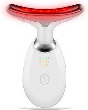 Facial Massager Device with LED Lights, Face and Neck Beauty Tool, 7 Colour Settings, Portable