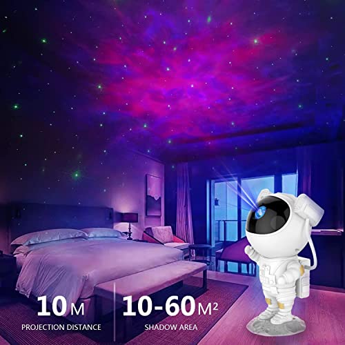 AWH Astronaut Galaxy Projector with Timer & Remote Control, USB Powered Spaceman Projector Lamp, 360° Adjustable Astronaut Starry Night Light Projector for Room Decoration