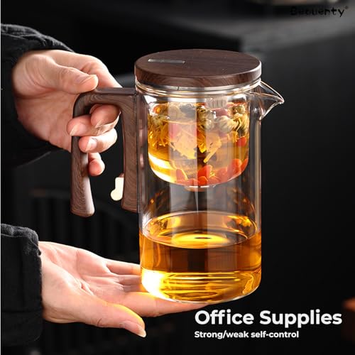 Enchanti Tea Pot, 720ml Water Separation Glass Teapot, Magnetic Filtration Tea pot with Switch, Durable Glass Teapot for Loose Leaf & Herbal Teas