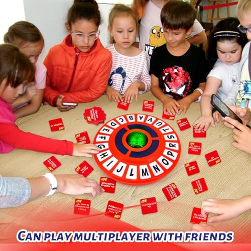 KALEDE® Word Game, Word Games, Quick Thinking Letter Pressing Game Fast-Paced Family Board Game Fun Word Puzzle and Learning Game for Adults Children and Families (Red)