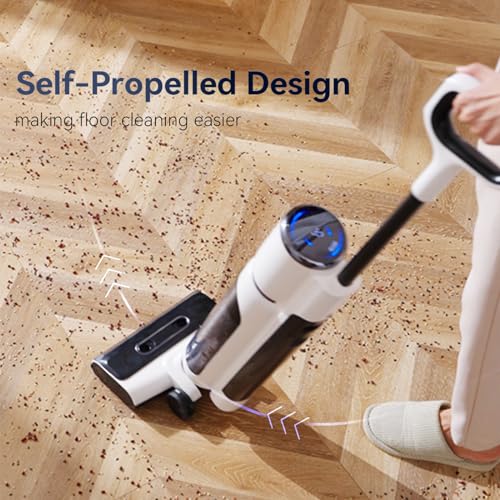 INXNI W10 16KPA Cordless Wet Dry Vacuum Cleaner with Self Cleaning, Vacuum and Mop, Long Runtime Wet Dry Vacuum Mop All in One with Edge to Edge Cleaning for Hard Floor, Carpets, 8.8 lbs