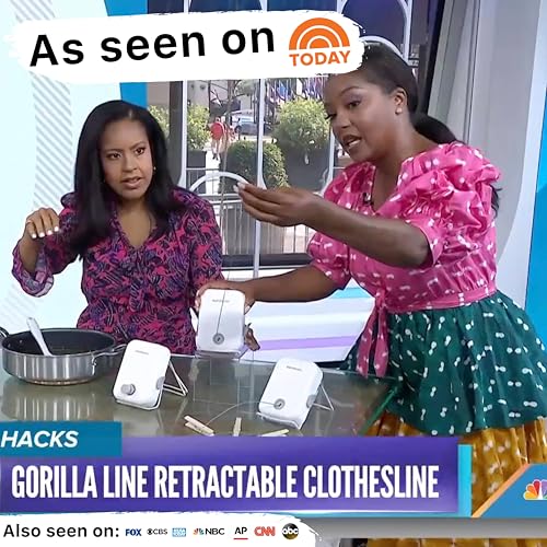 GorillaLine - Retractable Clothesline | Premium Heavy Duty Clothes Drying Laundry Line | Wall Mounted Stainless Steel Laundry Line | Retracting Hanging Clothing Drying Rack