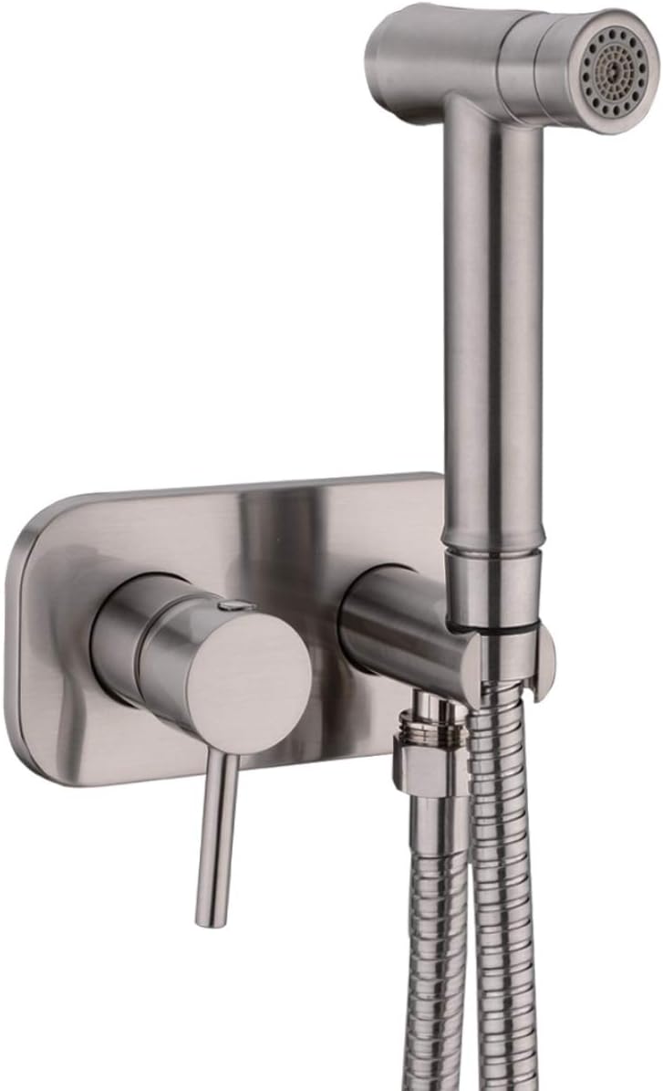 TRUSTMI Toilet Concealed Hot and Cold Bidet Spray Set, Brass Hand Held Warm Water Sprayer Shattaf,Chrome
