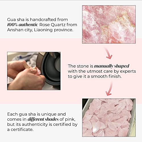 PLANTIFIQUE Gua Sha Rose Quartz Tool for Face Anti Aging Massage Tool - GuaSha Tool - Facial Skin Care Products - Massager for Your Skincare Routine
