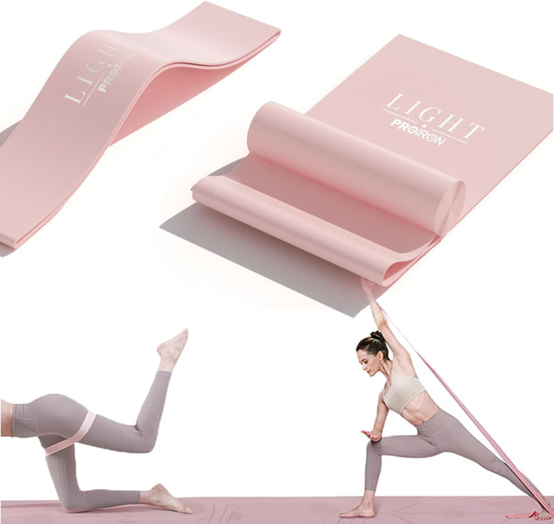 PROIRON 2 in 1 Resistance Bands Set - Includes Resistance Loop Bands, Physical Therapy Bands for Home Fitness, Stretching, Strength Training, Physical Therapy,Elastic Workout Bands for Whole Body - Resistance Loop Bands+Stretch Bands - Pink -1.5M(Latex)
