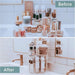 Rotating Makeup Organizer by Tranquil Abode | 360 Spinning Storage Display Case | Clear Acrylic Vanity & Bathroom Organizer for Skincare, Perfume, Cosmetic, Beauty, Make up and Essential Oil Products