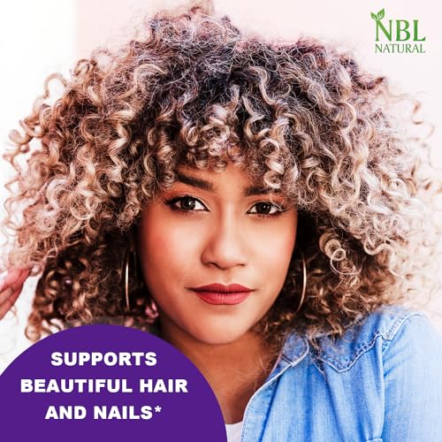 NBL Natural Hair Vitamins 60 Gummies Supplement with Vitamin C, Biotin & Folic Acid Supports Hair Growth, Hair Loss, Healthy Hair, Skin & Nails | Hair Multivitamins Supplements for Men Women's