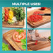 Clarmonde 6Pcs Acacia Wood Cutting & Reversible Charcuterie Board with Juice Groove - 11.8" x 7.9" Durable Eco-Friendly Chopping Board for Meat, Fruits, Vegetables & Cheese (6)