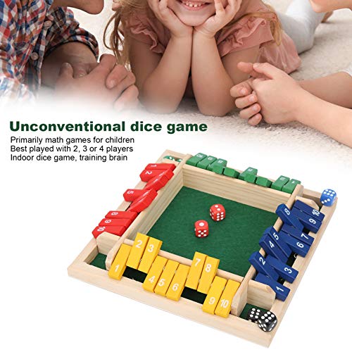 Shut the Box Game Wooden,Left Right Center Dice Game for Kids Adults,Family Classroom Home Party or Pub