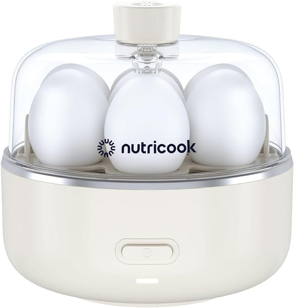 Nutricook Egg Cooker, 7 Eggs Capacity,Egg Cooker for Boiled, Poached, Scrambled Eggs & Omelettes, Buzzer Indicator, Precision Cooking, Includes accessories, EC207ME-K,Black, 2-Year Limited Warranty - Sand